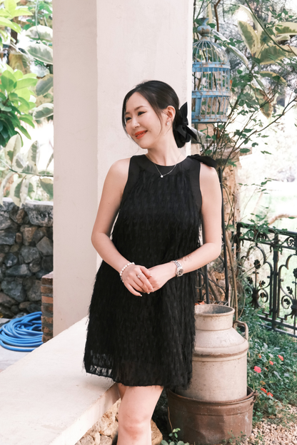 Black Aurelia Fringe Dress