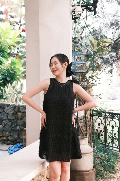Black Aurelia Fringe Dress