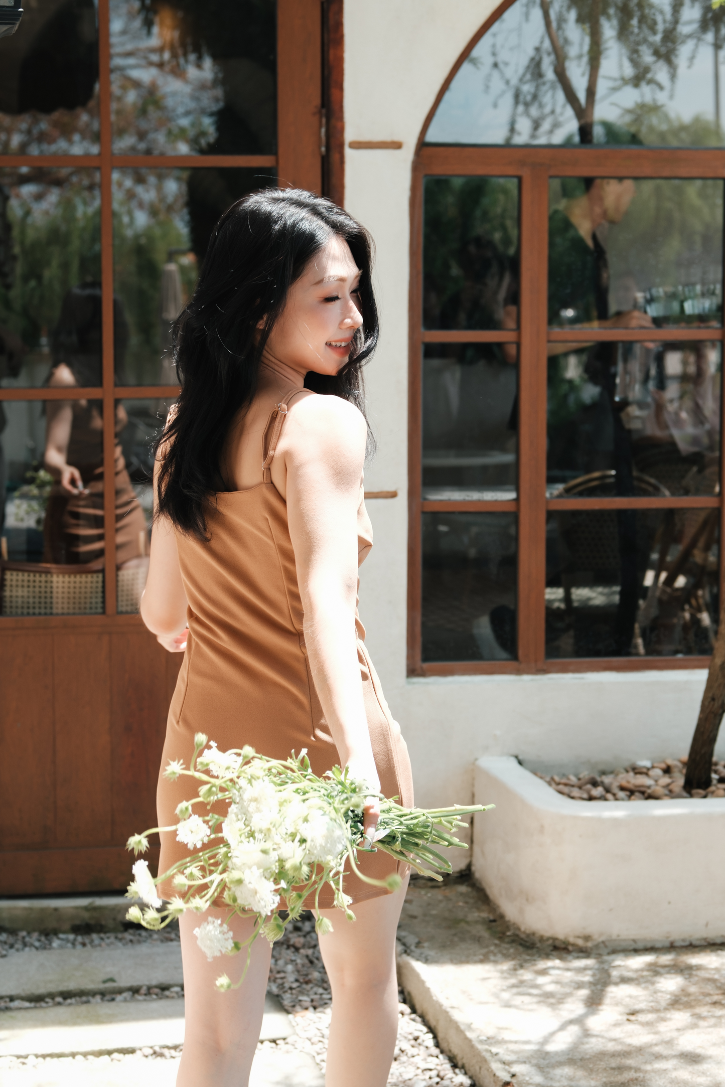 Aria Tailored Mini Dress in Khaki