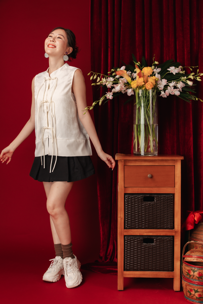 Ivory Bloom Tang Vest