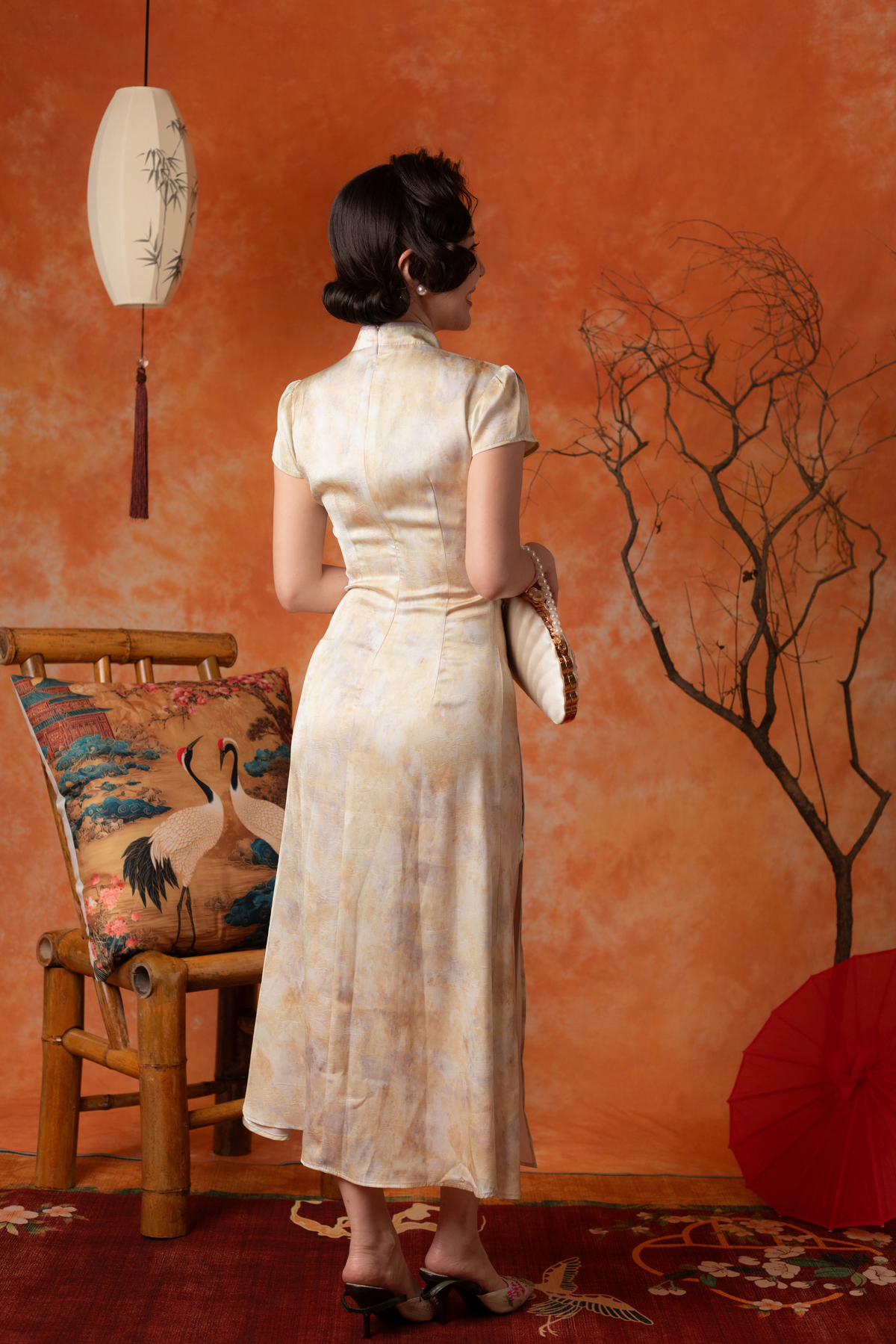 Adelina Marble Cheongsam Dress