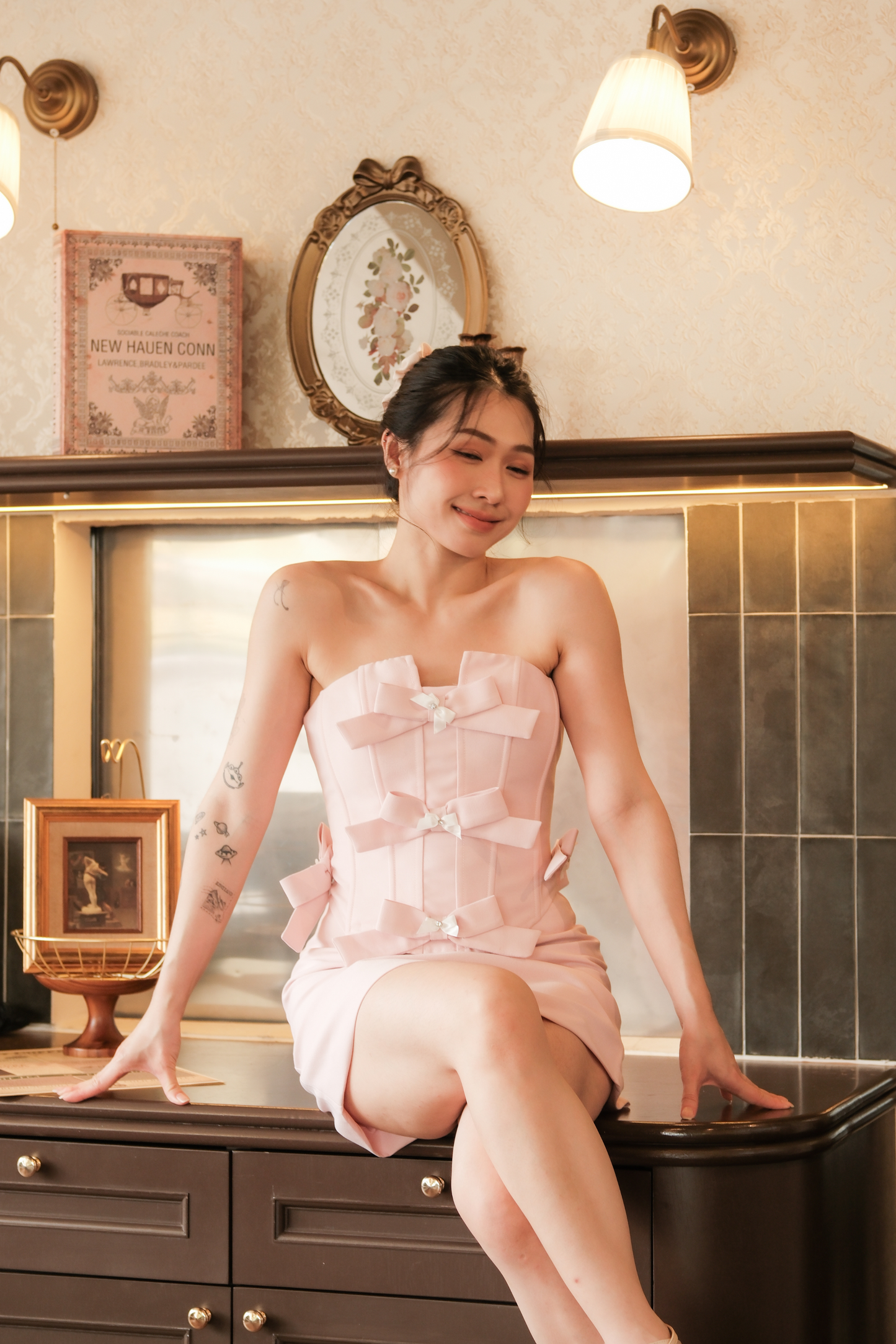 Rosalie Bow-Embellished Two-Piece Set