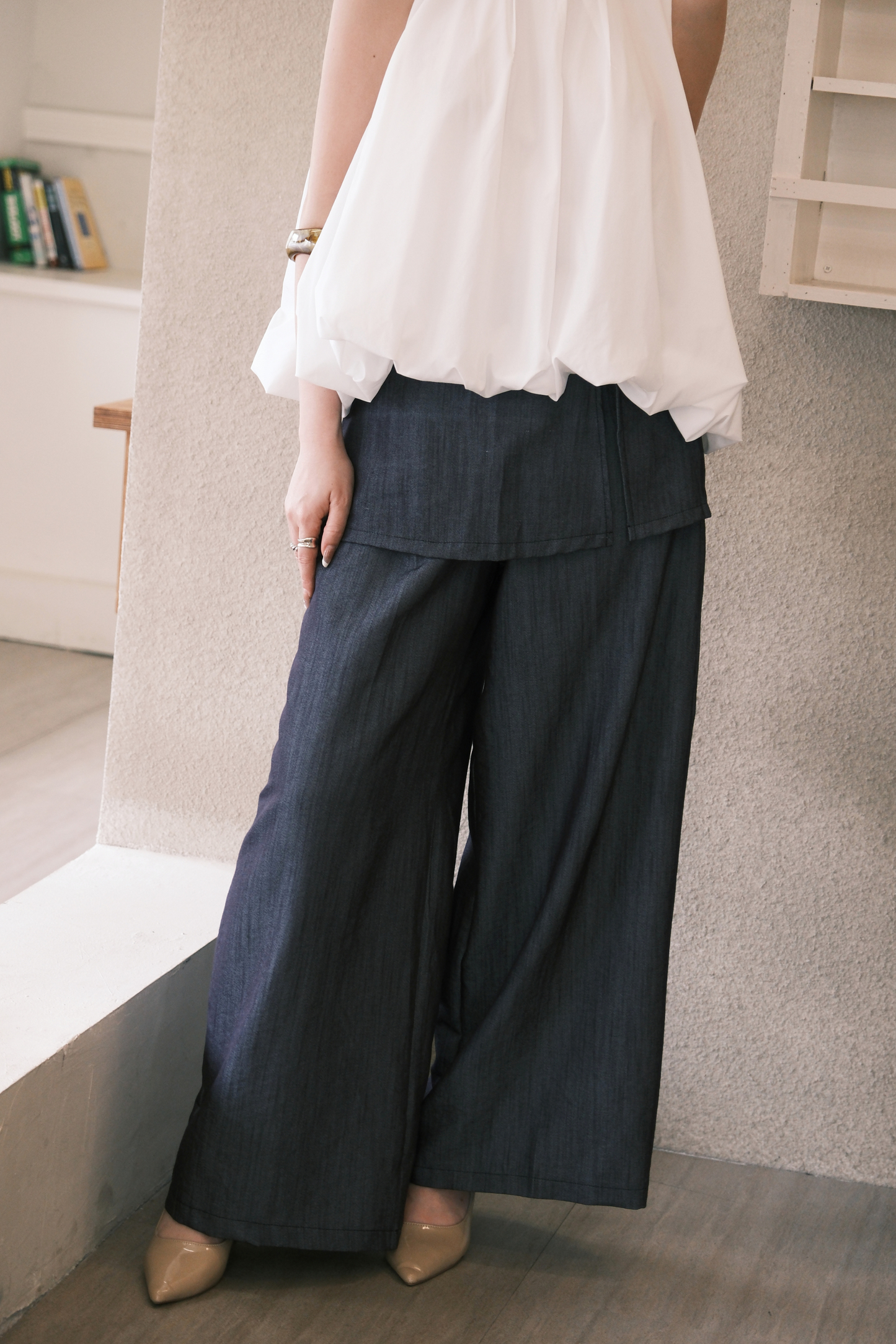 Harper Wide-Leg Pants in Blue