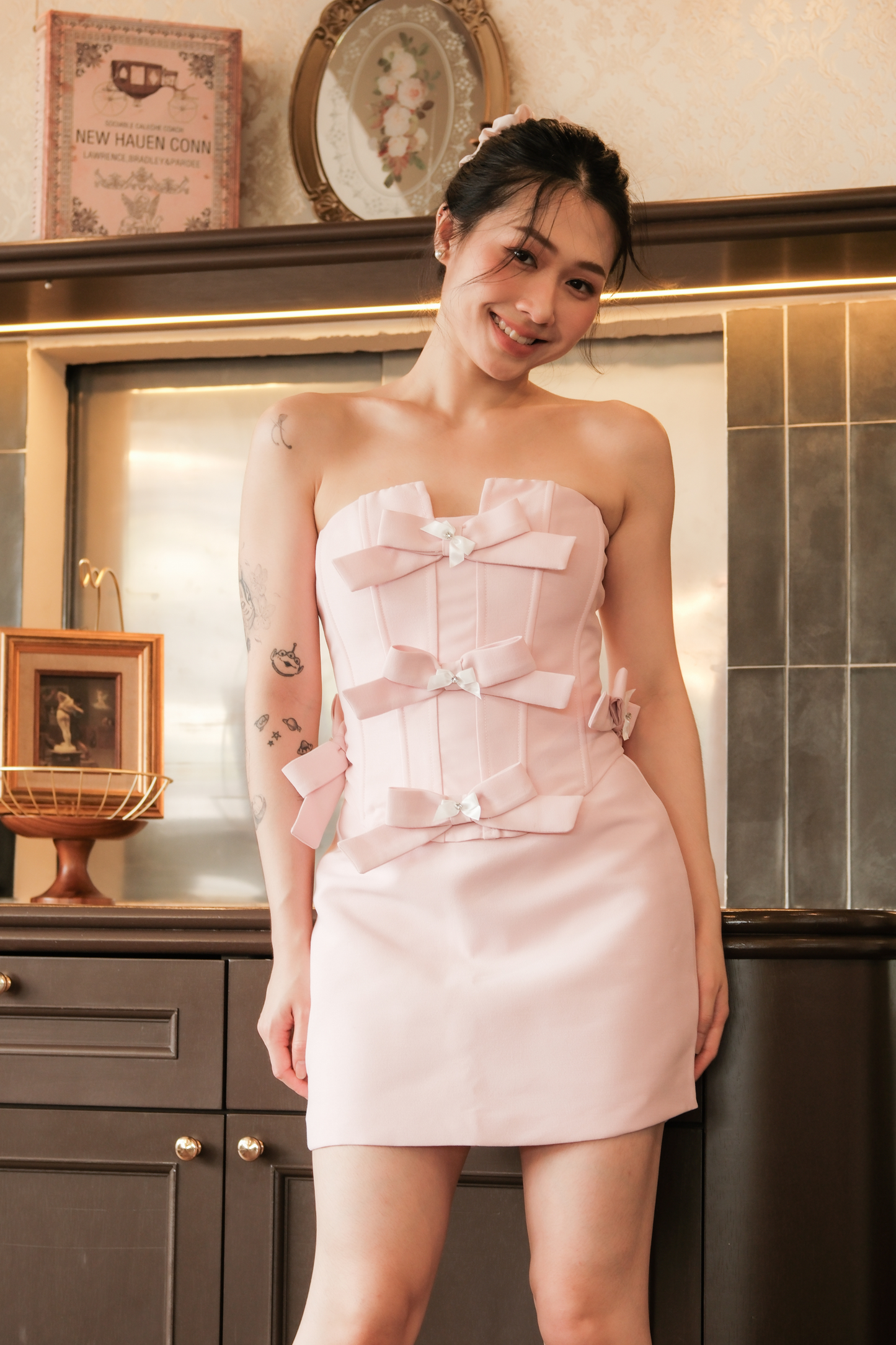 Rosalie Bow-Embellished Two-Piece Set