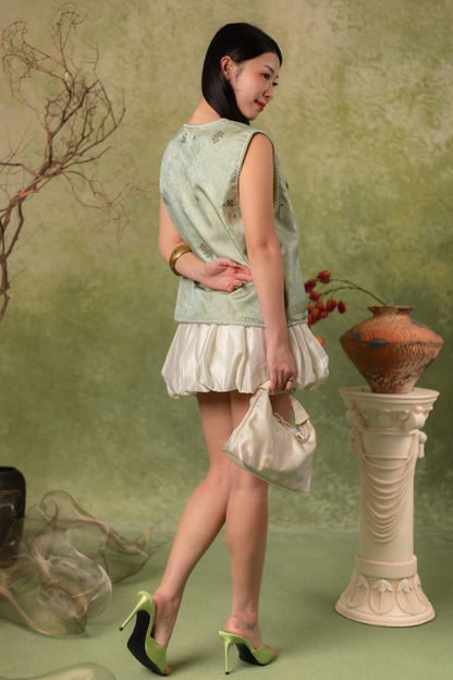 Willow Sleeveless Cheongsam Top in Sage