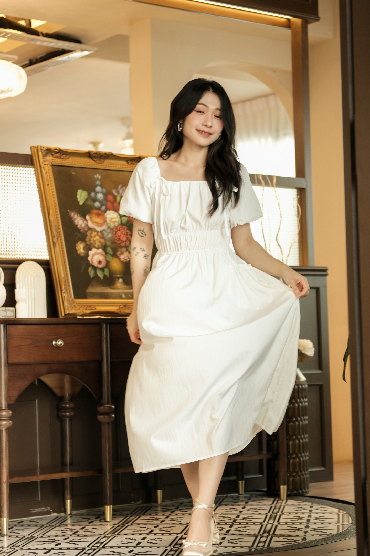 Isla Puff-Sleeve Maxi Dress