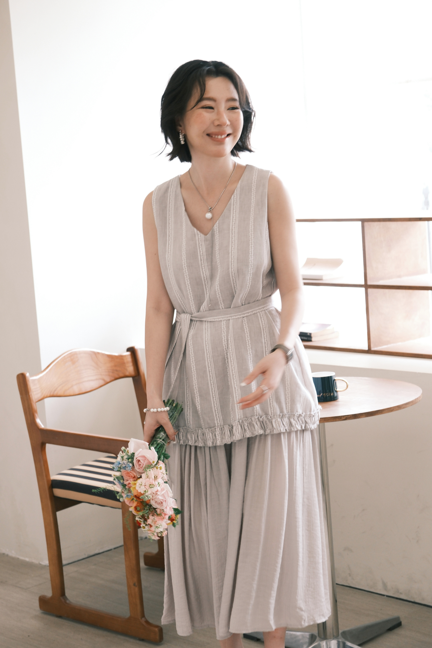 Émilie Layered Dress in Grey
