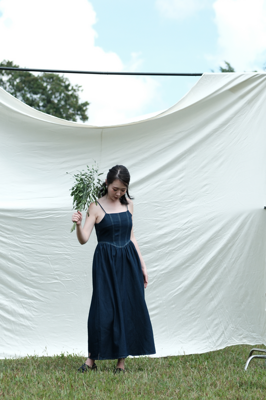 Juliette Denim Corset Maxi Dress