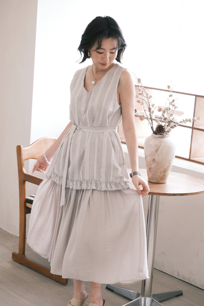 Émilie Layered Dress in Grey