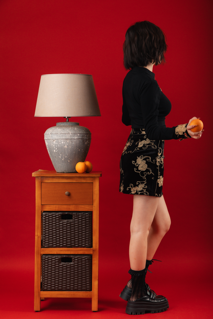 Lyra Oriental Embroidered Top/Gold Embroidered Skirt (In-Stock)