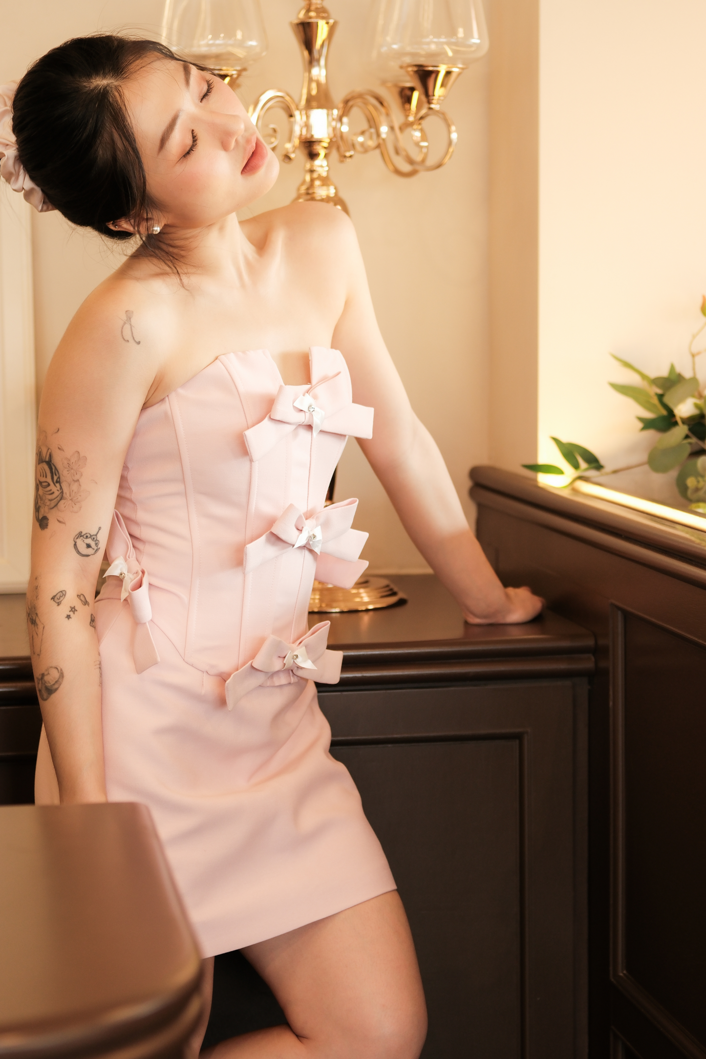 Rosalie Bow-Embellished Two-Piece Set