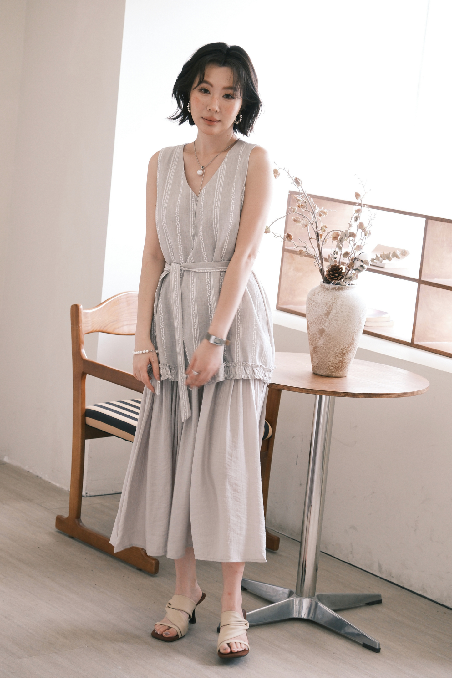 Émilie Layered Dress in Grey