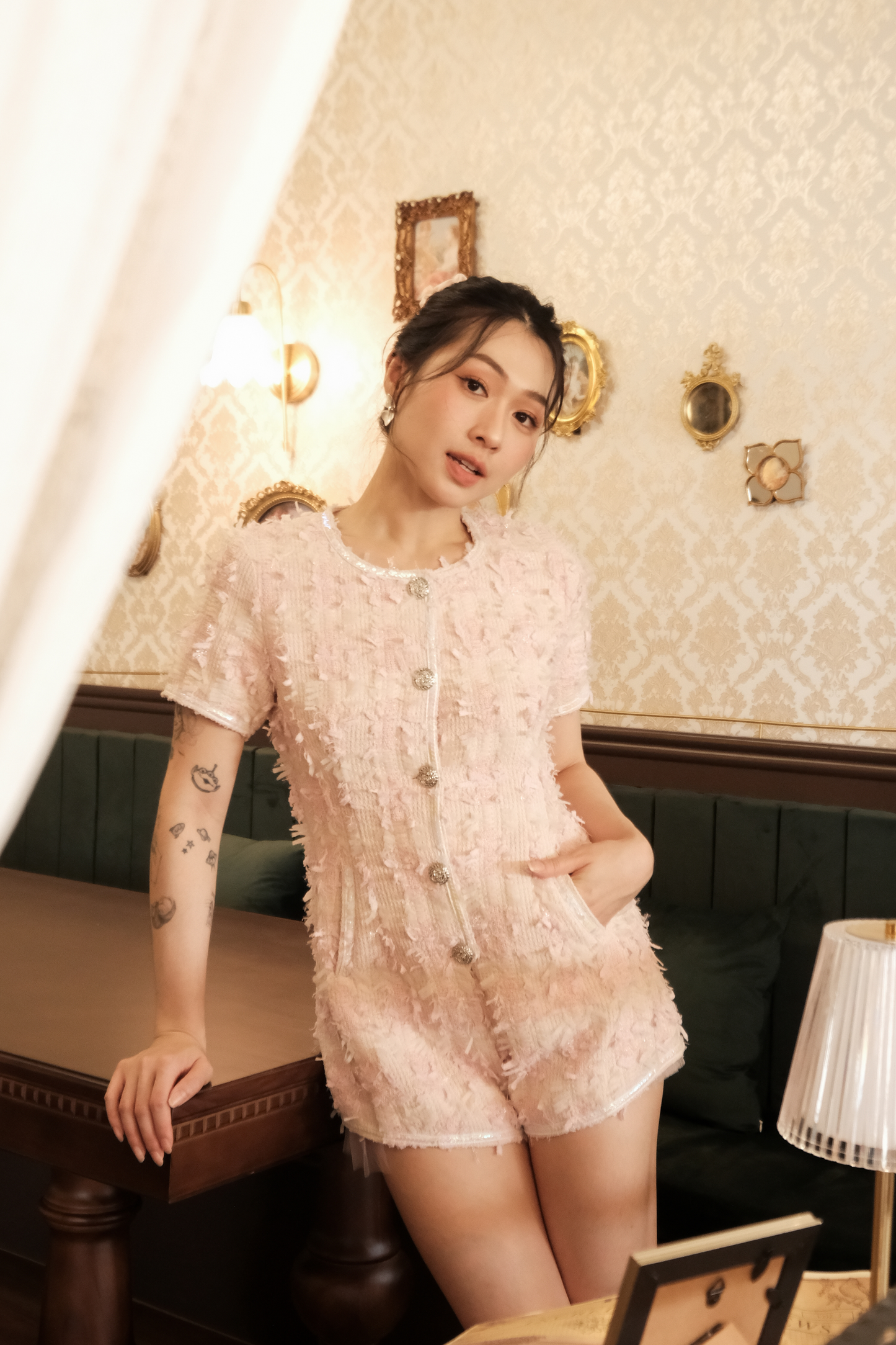 Chérie Tweed Romper