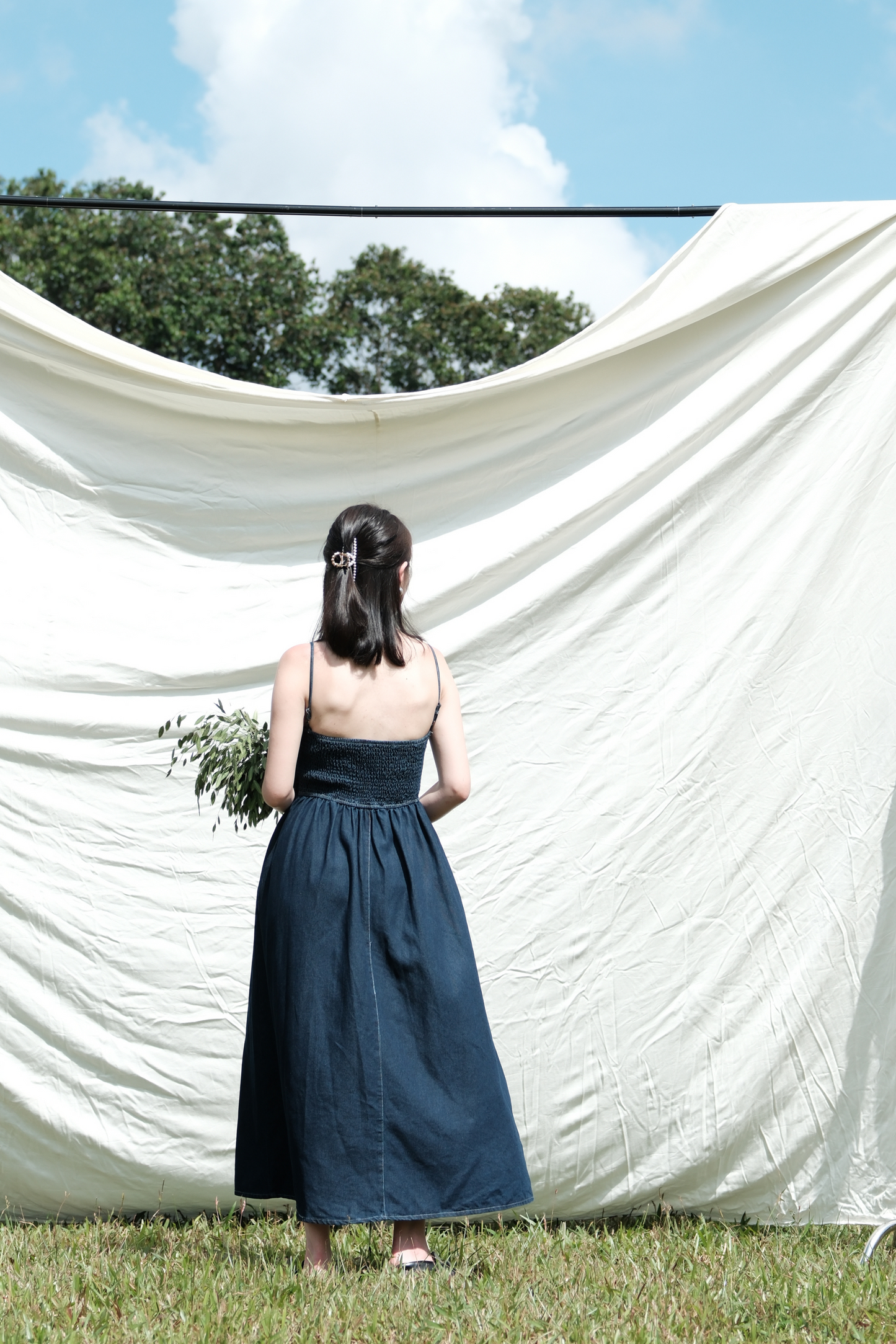 Juliette Denim Corset Maxi Dress