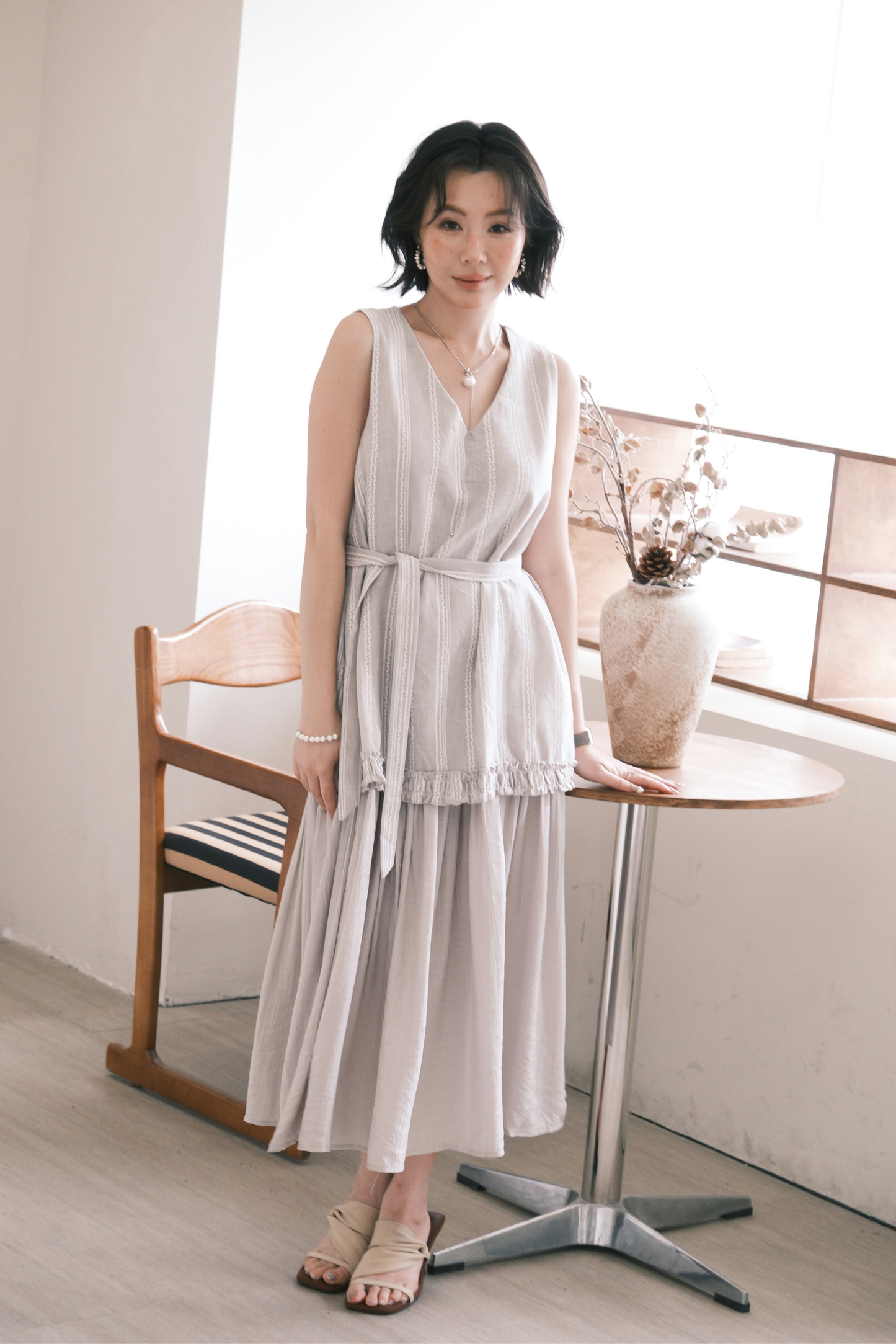 Émilie Layered Dress in Grey