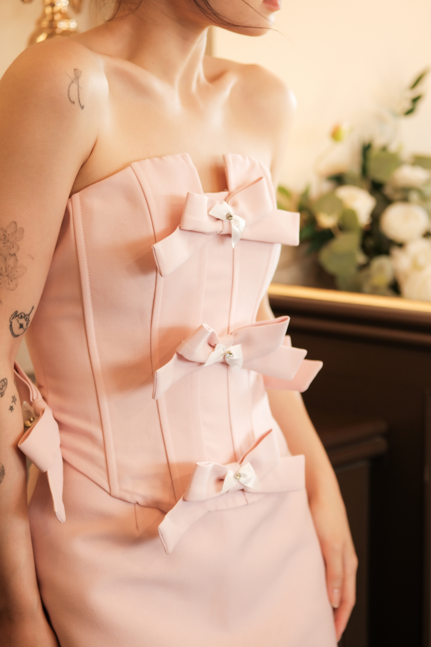 Rosalie Bow-Embellished Two-Piece Set