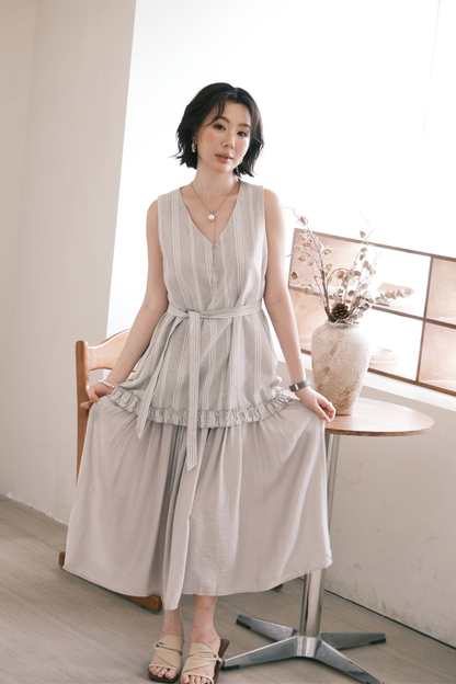 Émilie Layered Dress in Grey
