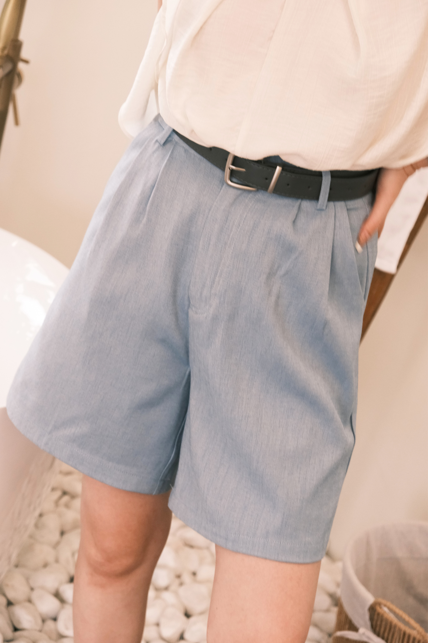 Skye Tailored Shorts in Blue