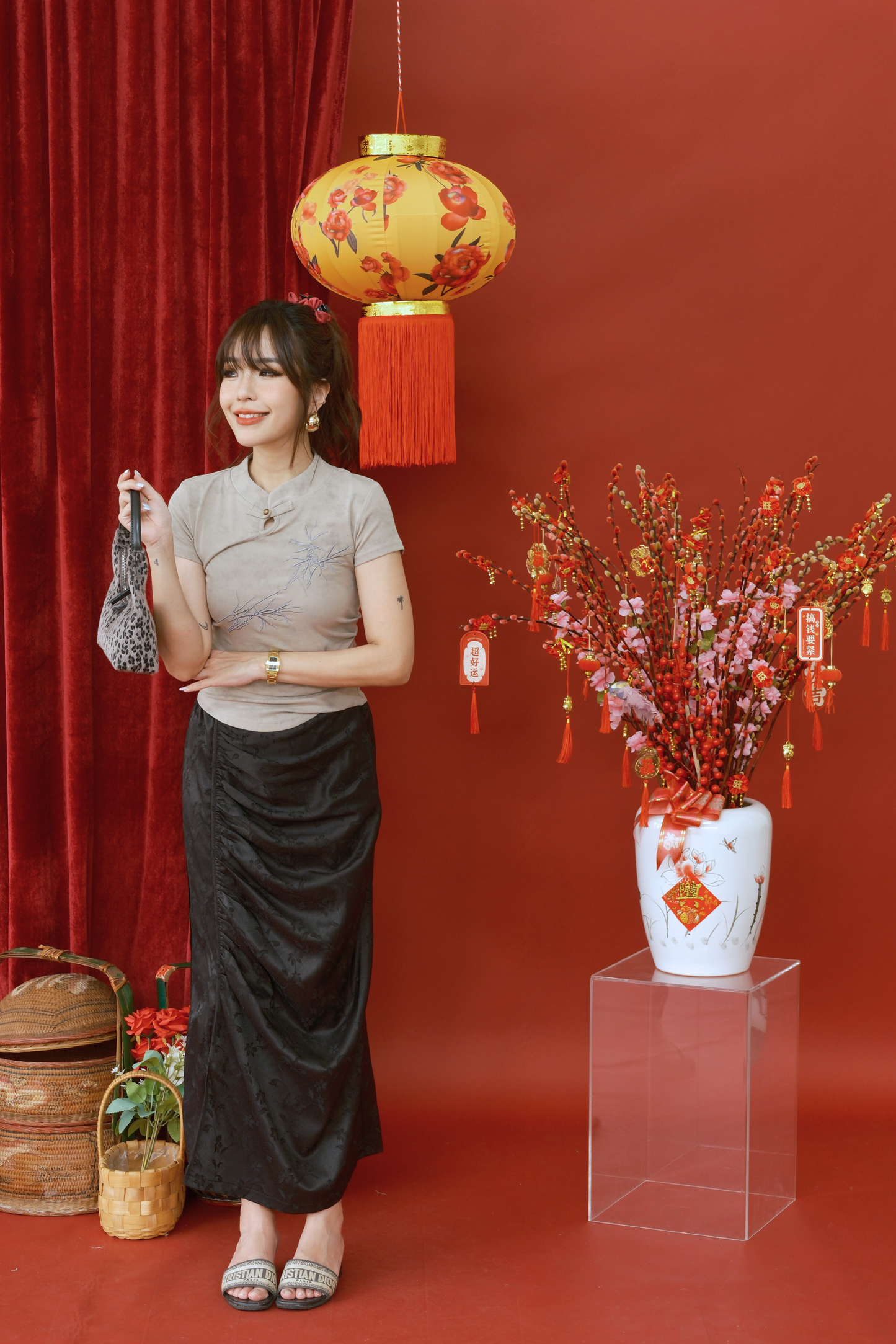 Amandine Bamboo Knit Top in Dark Green (In-Stock)