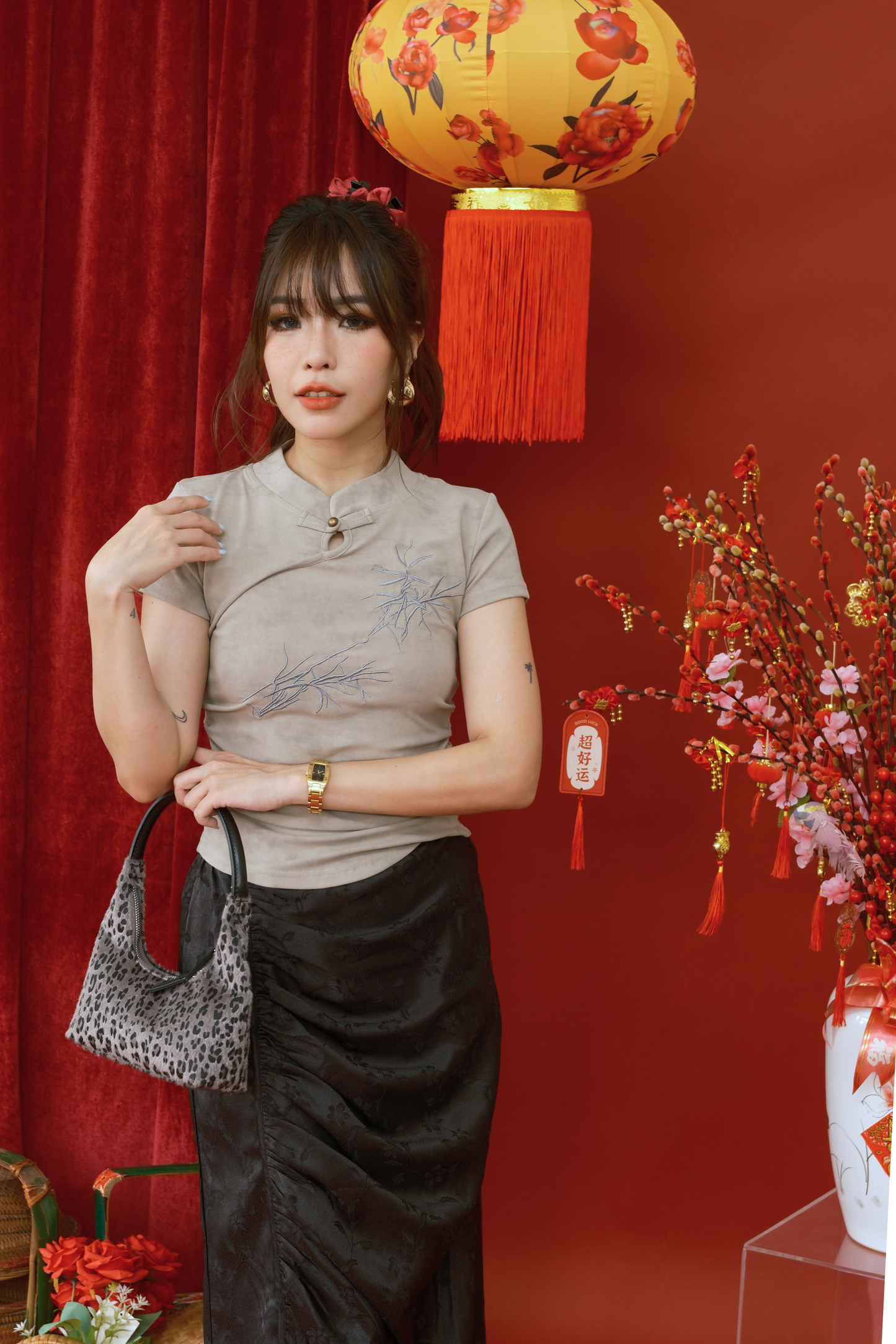 Amandine Bamboo Knit Top in Dark Green (In-Stock)