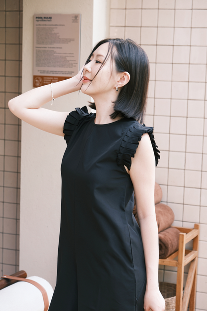 Camille Ruffle Wide-Leg Jumpsuit In Black