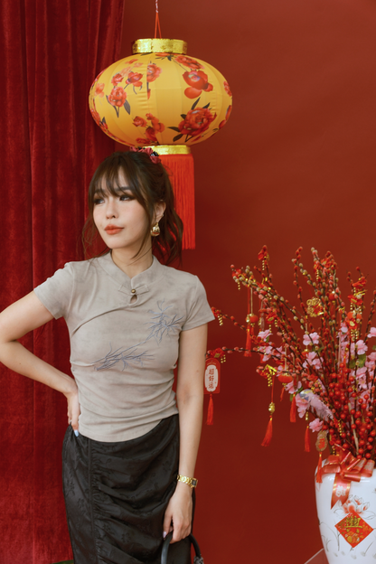 Amandine Bamboo Knit Top in Dark Green (In-Stock)