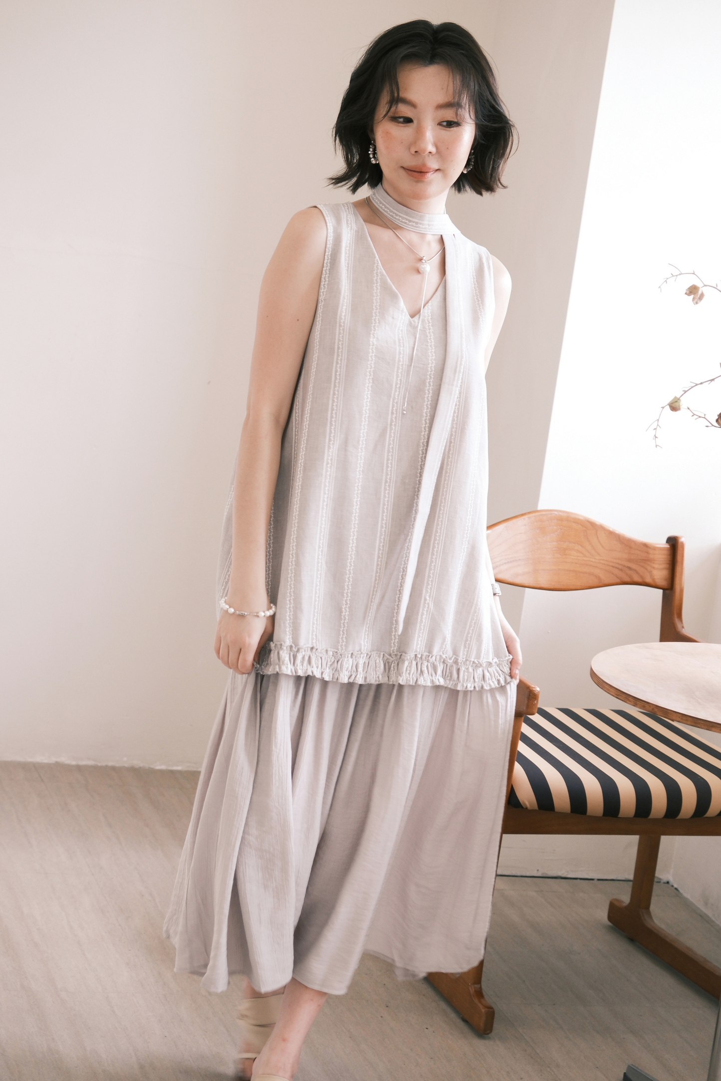 Émilie Layered Dress in Grey