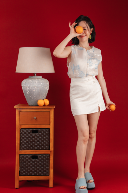 Frost Petal Brocade Vest