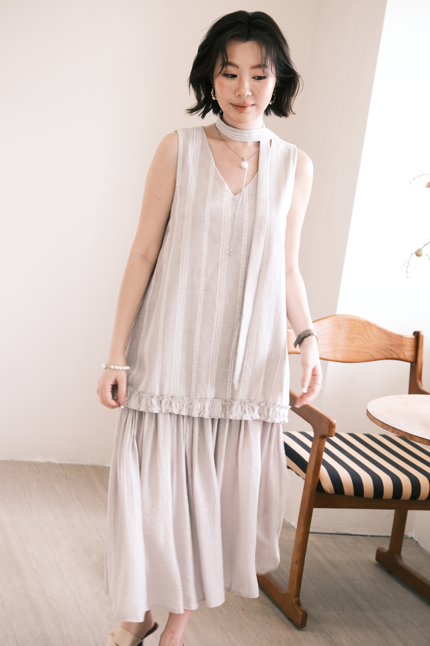 Émilie Layered Dress in Grey