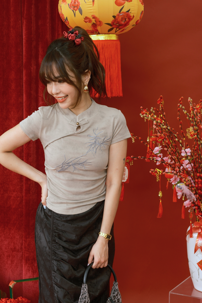 Amandine Bamboo Knit Top in Dark Green (In-Stock)