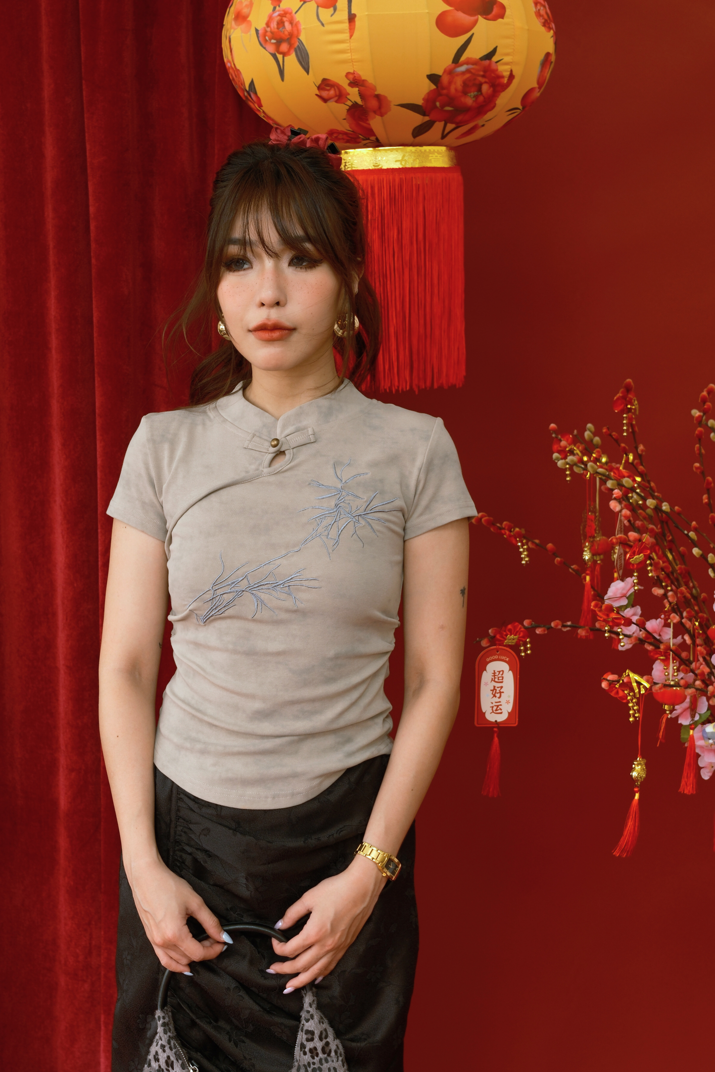 Amandine Bamboo Knit Top in Dark Green (In-Stock)