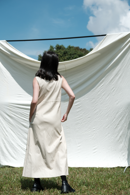 Noa PU Tank Dress in Cream