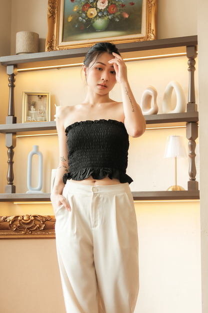 Auriane Bow-Tie Tube Top in Black