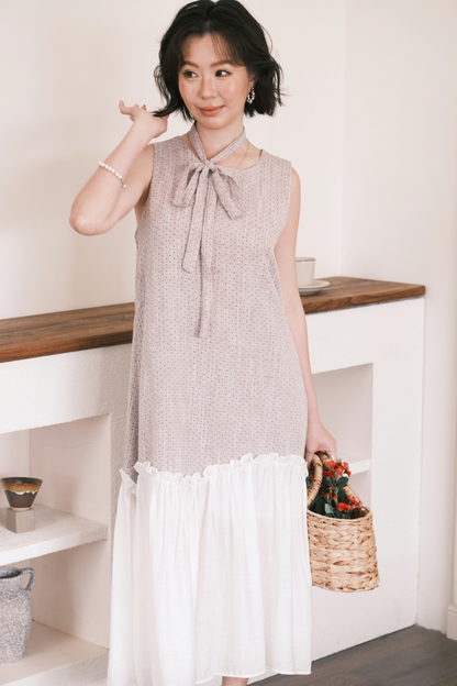 Aurelia Dot Maxi Dress in Lavender Mist