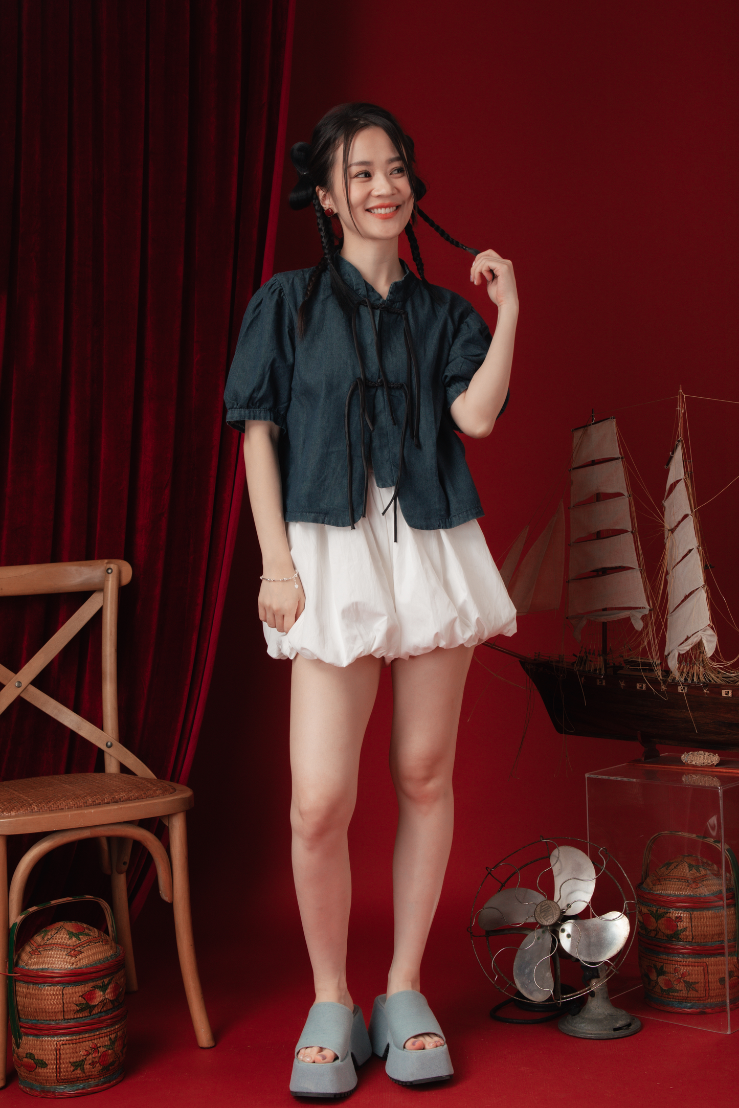 Cloudy Puff Bubble Shorts in White