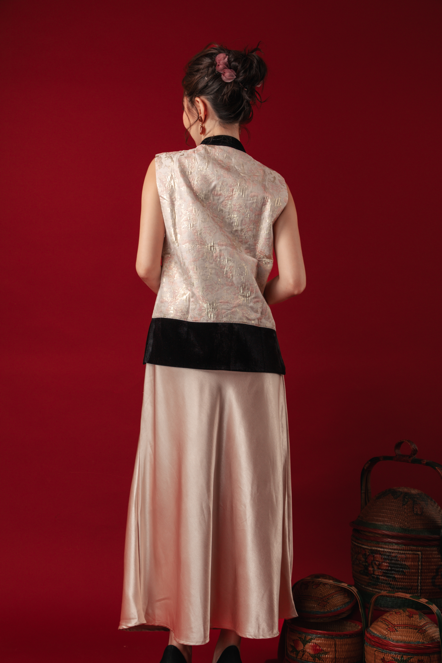 Luna Noir Brocade Vest