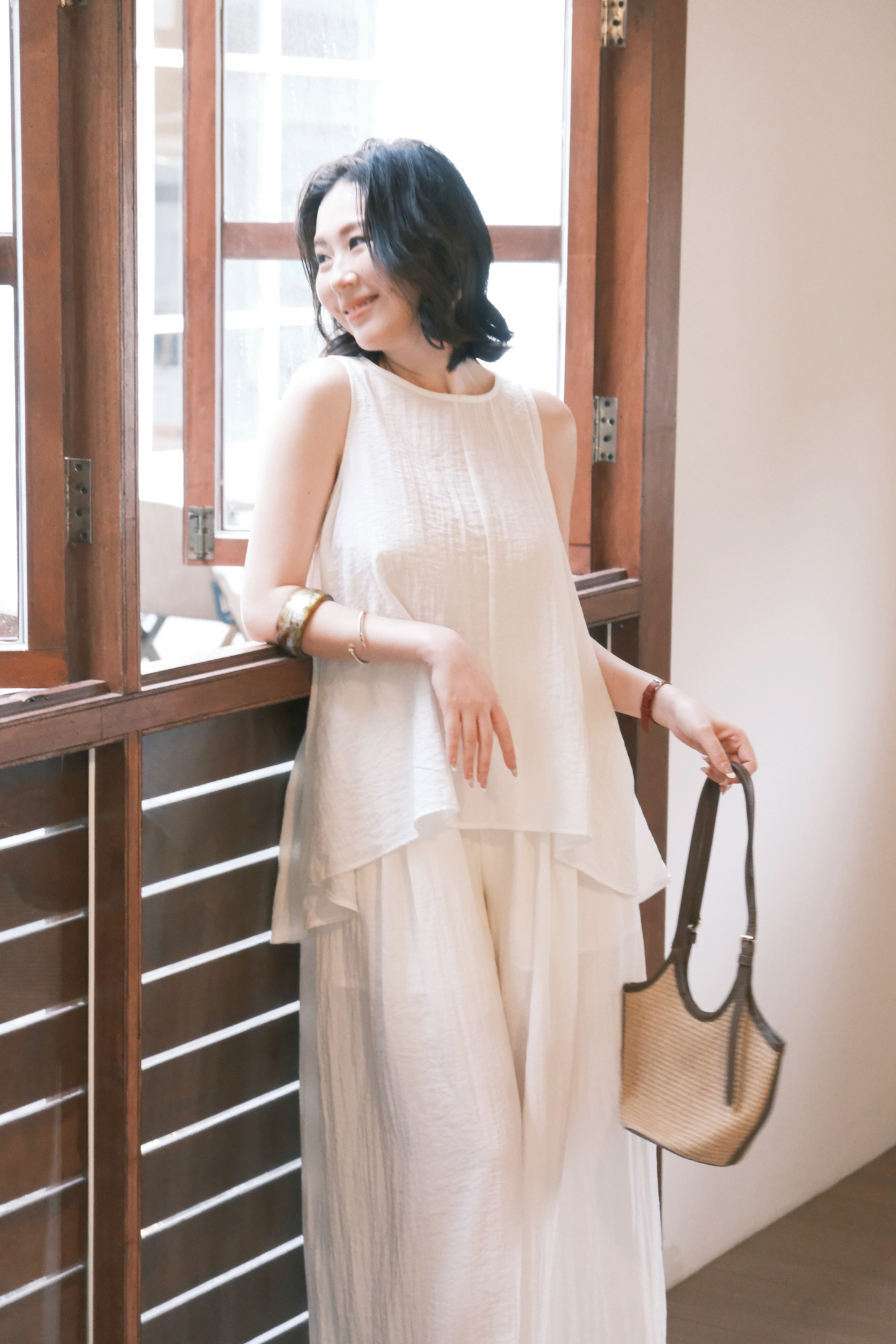 Seraphine Layered Lounge Set in Cream