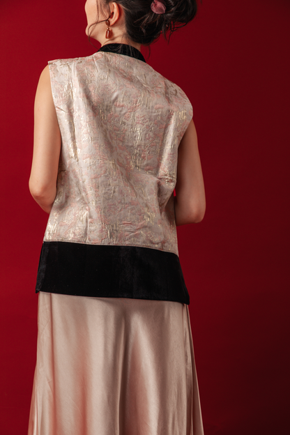 Luna Noir Brocade Vest