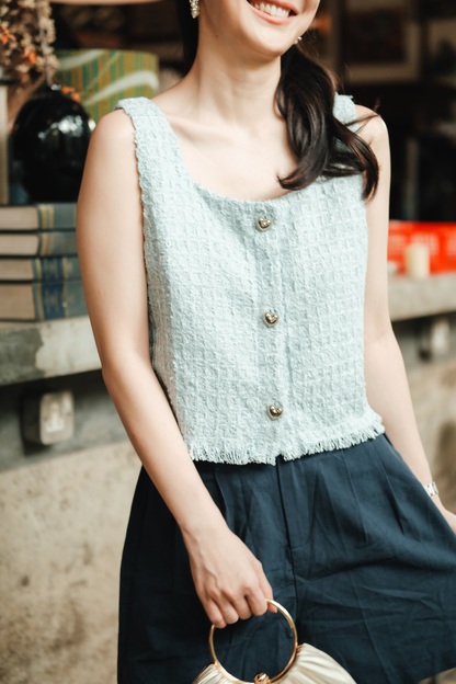 Sloane Everyday Cotton Shorts in Blue