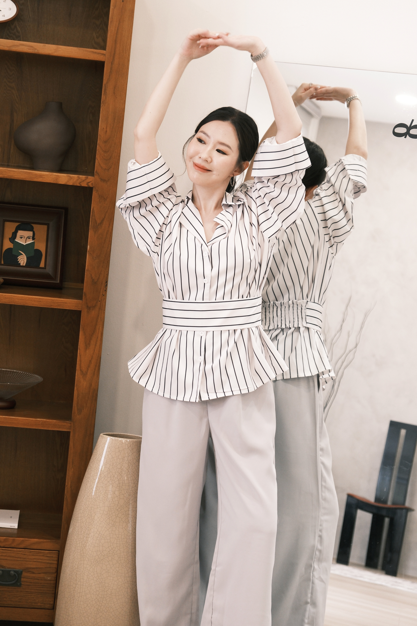 Amélie Tailored Stripe Two-Piece Set