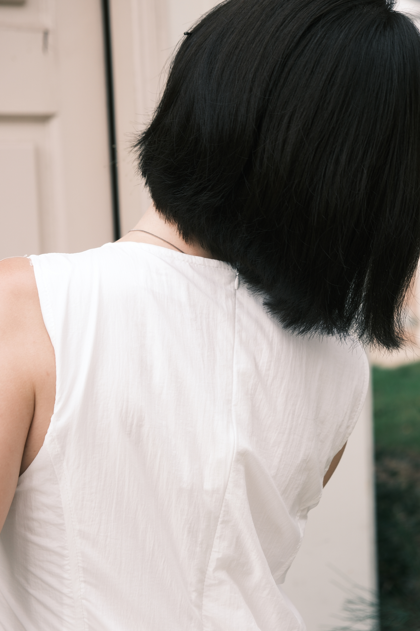Amélie Cloud Hem Midi Dress in White