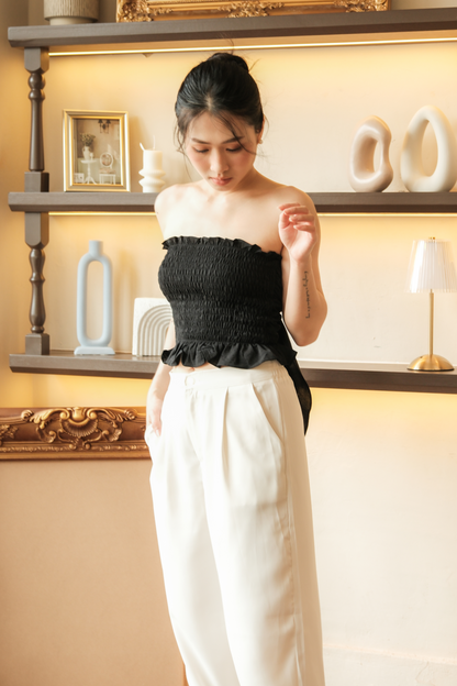 Auriane Bow-Tie Tube Top in Black