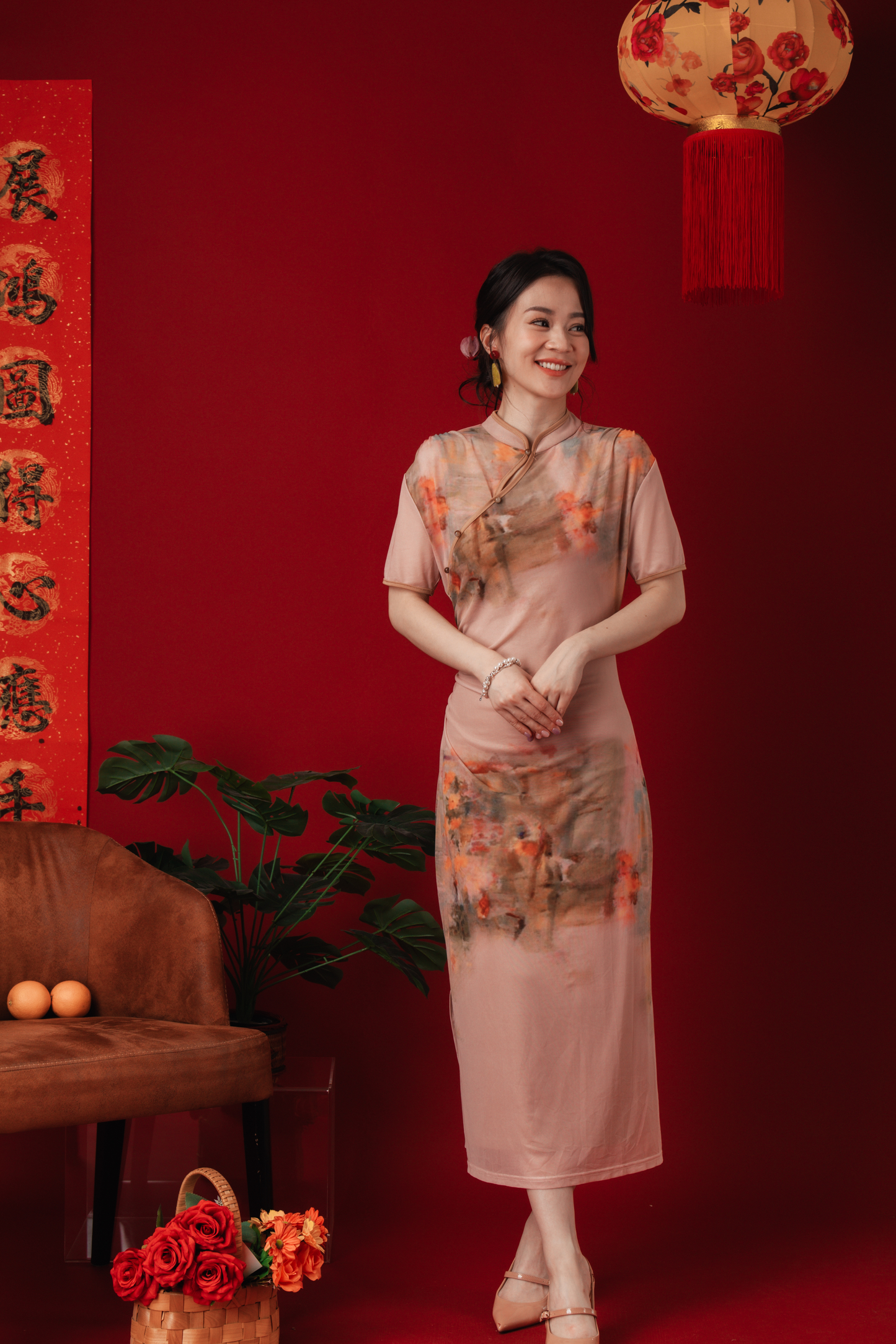 Celia Painted Bloom Cheongsam Dress