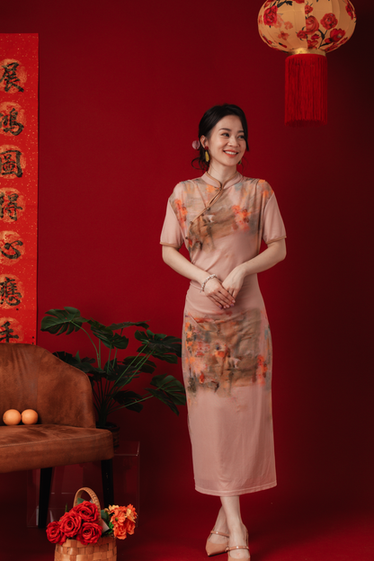Celia Painted Bloom Cheongsam Dress