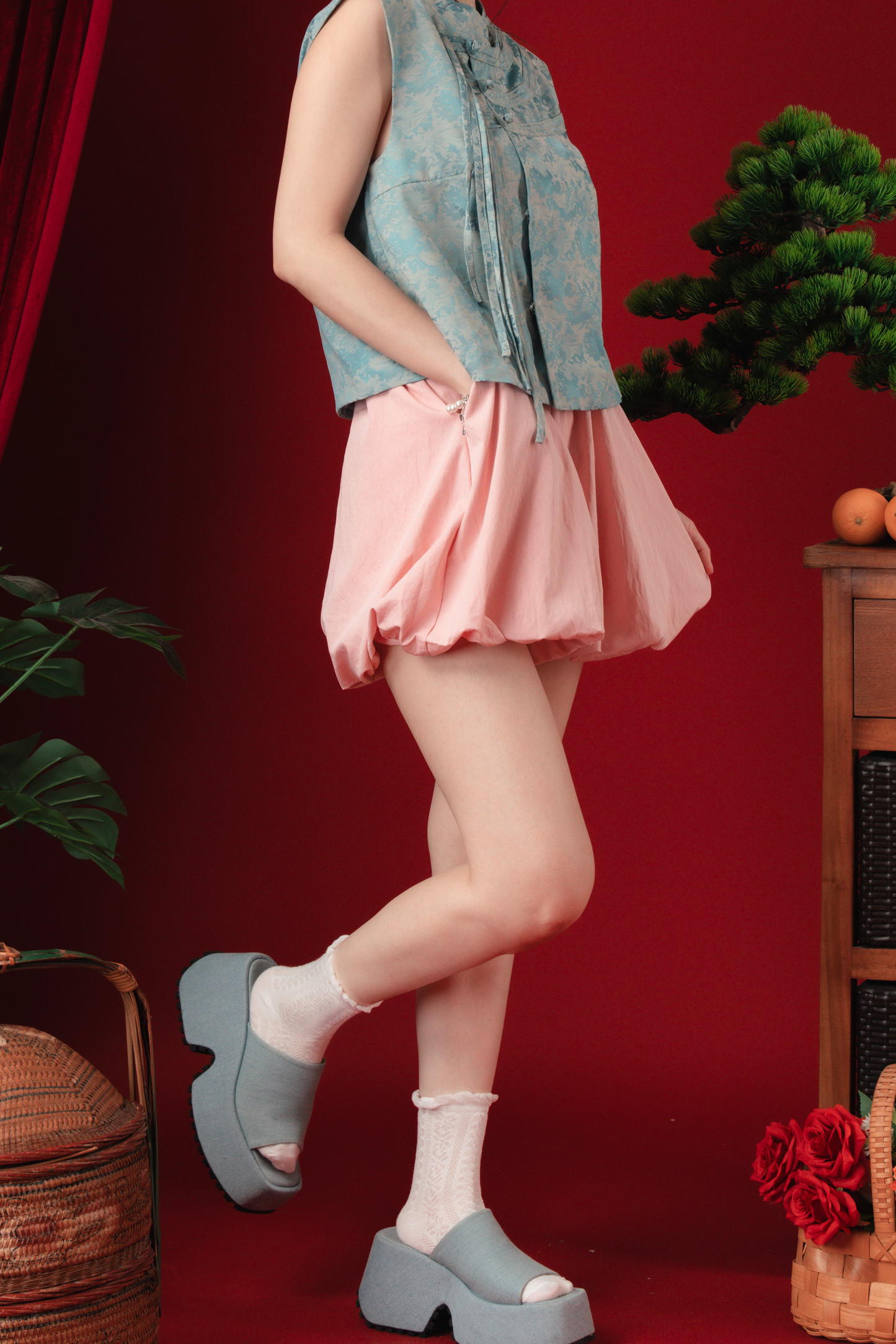 Cloudy Puff Bubble Shorts in Pink (In-Stock)