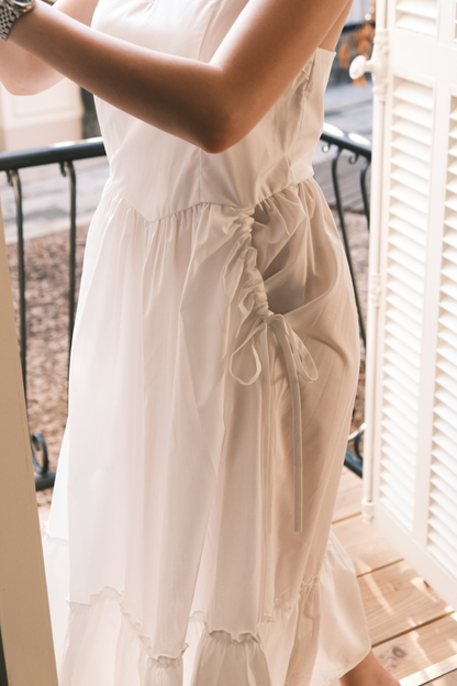 Éloise Ruffled Maxi Dress in White