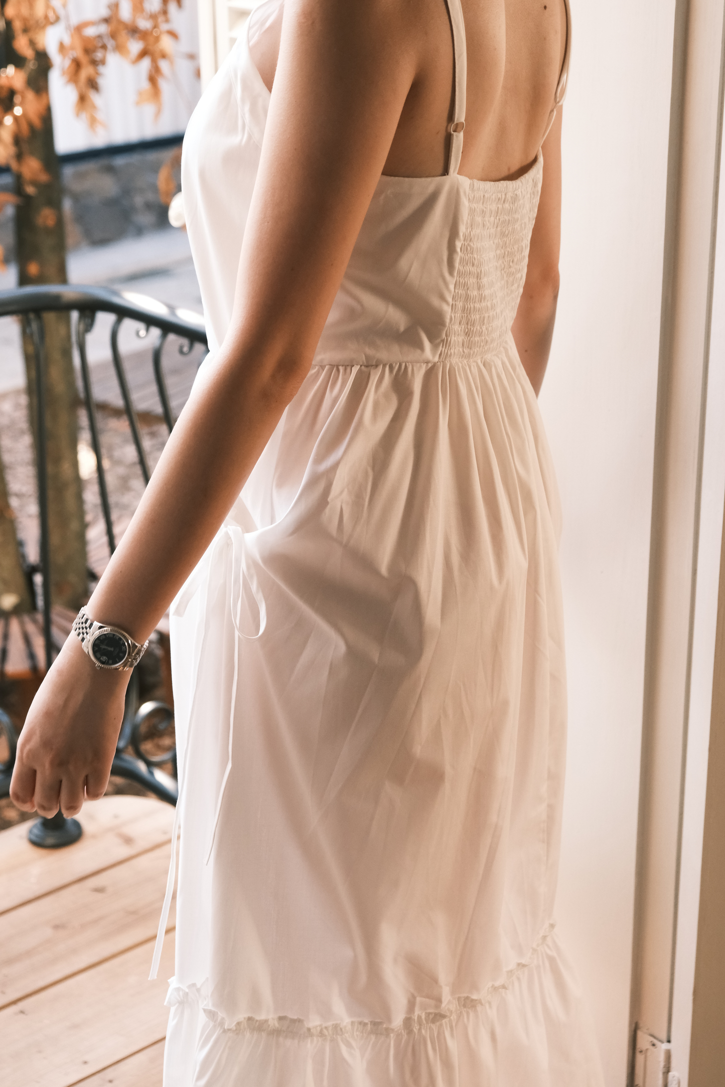 Éloise Ruffled Maxi Dress in White