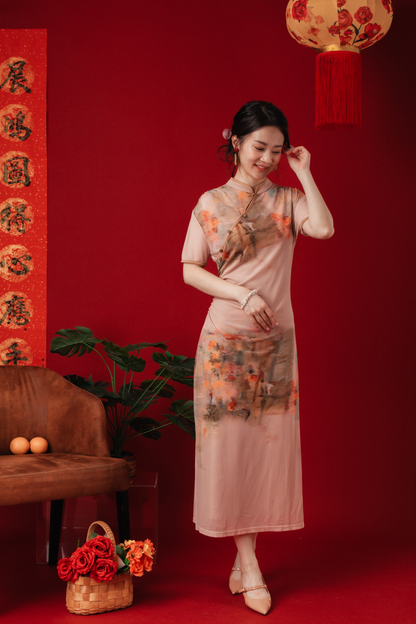 Celia Painted Bloom Cheongsam Dress