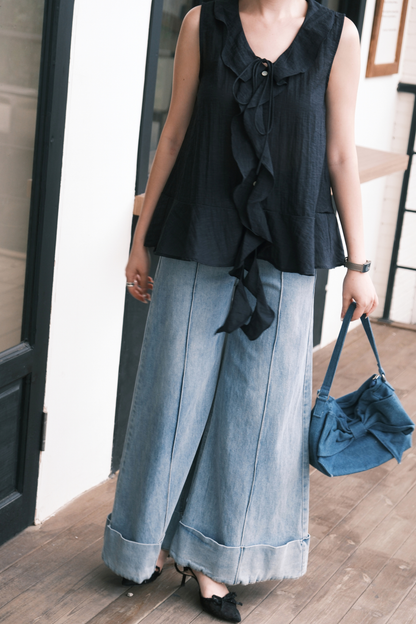 Amélie Denim Palazzo Pants