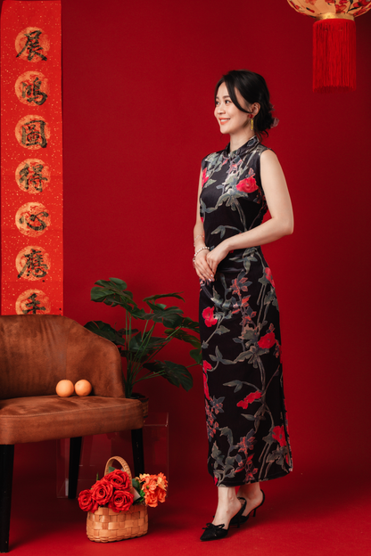 Veyna Velvet Blossom Cheongsam
